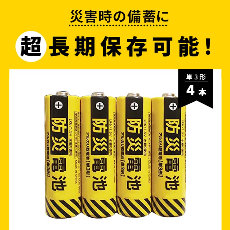 防災電池 超長期保存（単3形・4本パック）